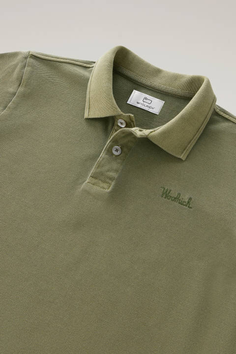 Polo Mackinack pour garçon teint en pièce en coton élastique Vert photo 2 | Woolrich