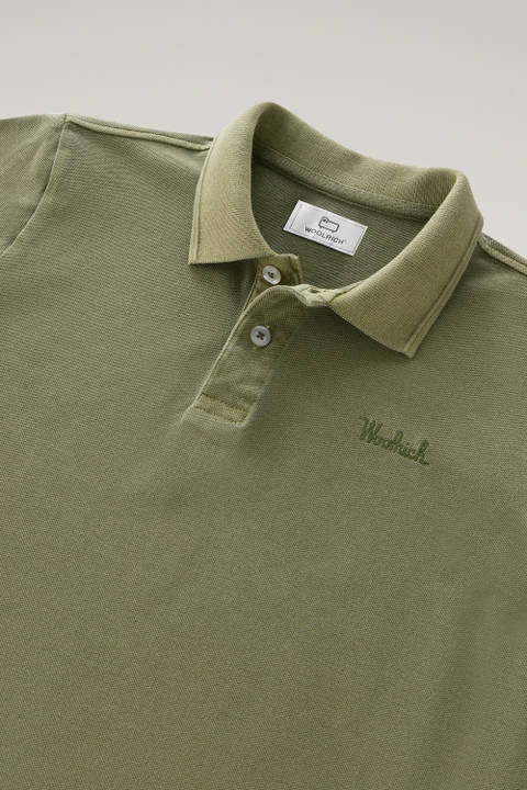 Boys' Garment-Dyed Stretch Cotton Mackinack Polo Shirt Green photo 2 | Woolrich