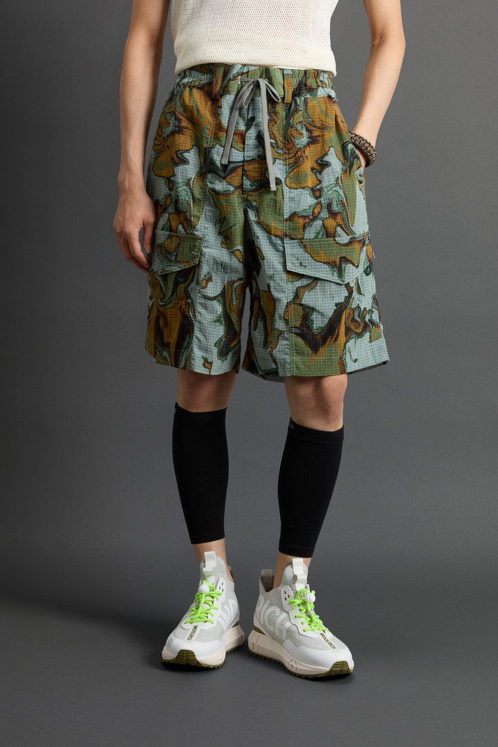 Short en nylon Ripstop Olmetex à motif tie and dye by Todd Snyder Vert photo 2 | Woolrich