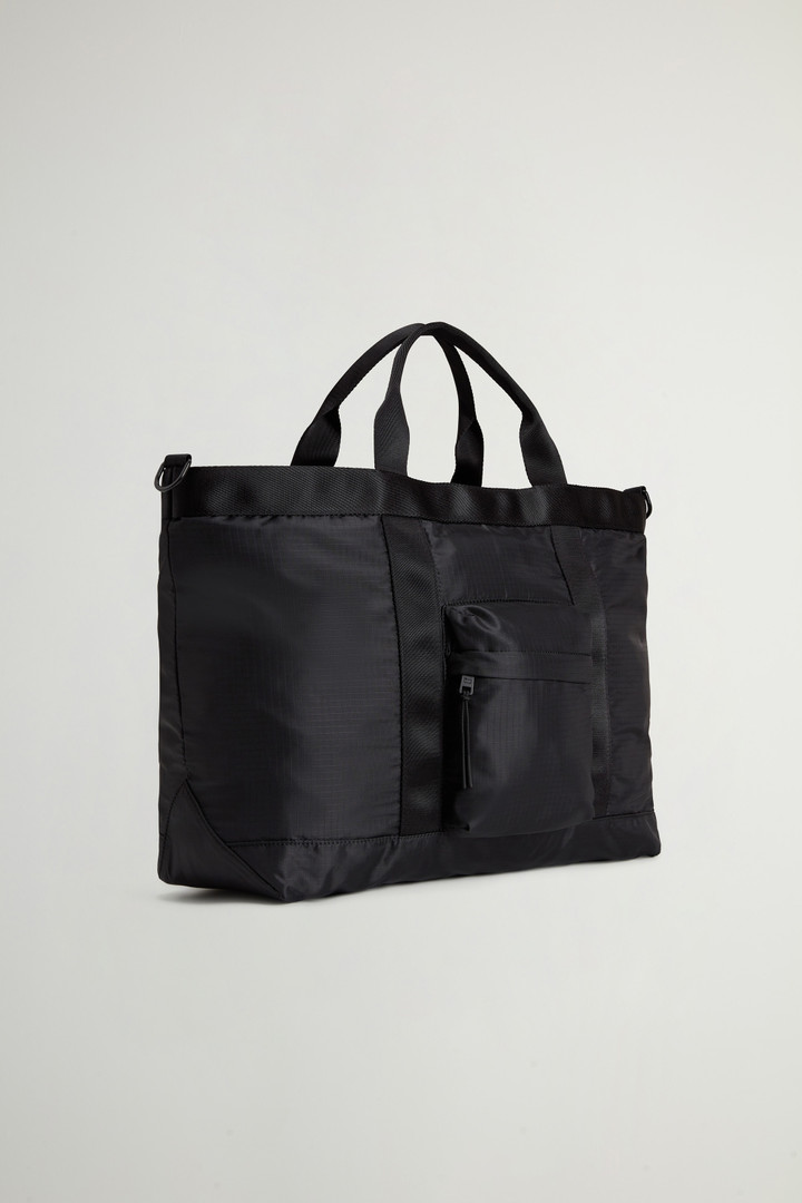 Tote Bag in Ripstop Nylon With Removable Shoulder Strap Black photo 2 | Woolrich