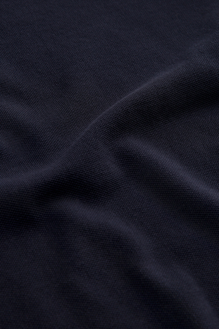 Polo de algodón puro con logotipo vintage en el cuello azul photo 7 | Woolrich