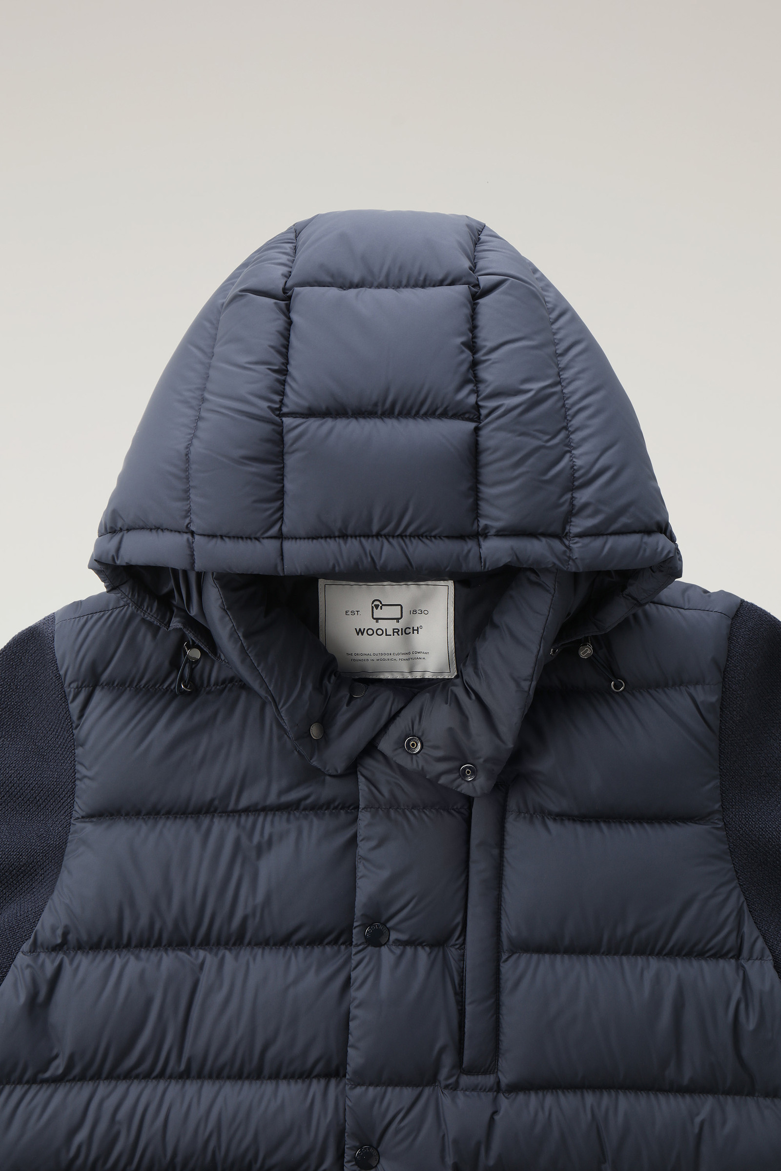 Giacca Sierra con maniche in lana Merino e cappuccio staccabile Blu photo 6 | Woolrich