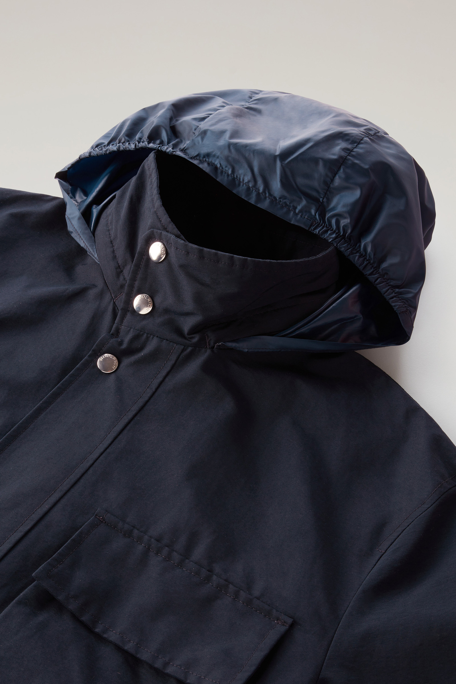 Cruiser Field Jacket in Light Eco Ramar with Foldable Hood Blue photo 7 | Woolrich