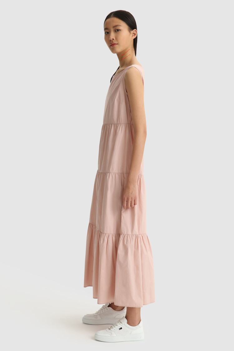 Ärmelloses langes Popelinekleid