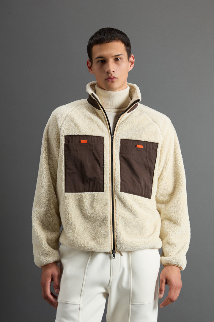 Sweatshirt aus Sherpa-Fleece mit kontrastierenden Besätzen by Todd Snyder Beige photo 1 | Woolrich