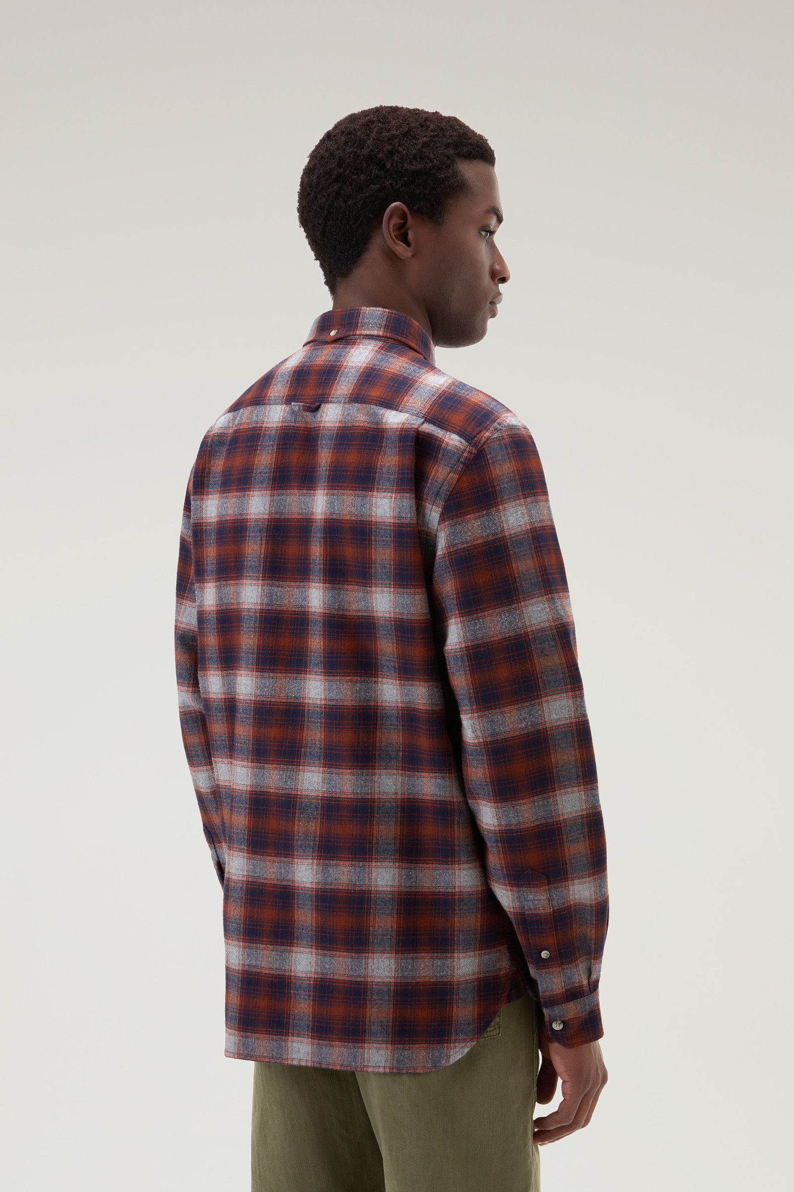 Traditionelles Karoshirt aus Flanell orange photo 3 | Woolrich