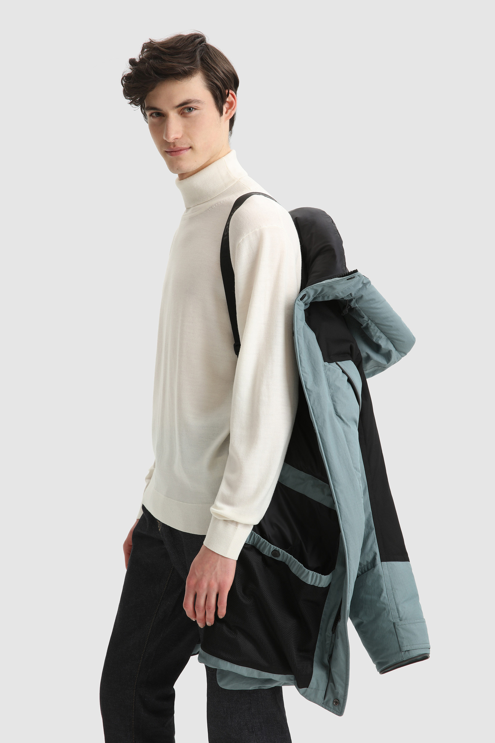 Teton Padded Parka in Ripstop Cotton Grey photo 7 | Woolrich