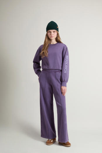 Achteraf geverfde broek voor meisjes van sweatstof van puur katoen Paars photo 1 | Woolrich
