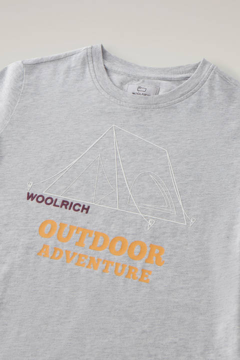 Boys' Tee in Pure Cotton with Print Gray photo 2 | Woolrich