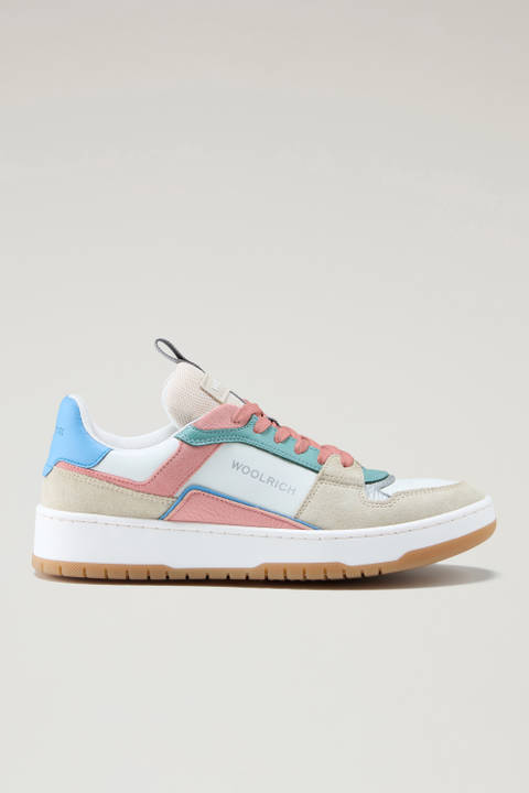 Sneakers Classic Basket multicolores en cuir suédé Beige | Woolrich