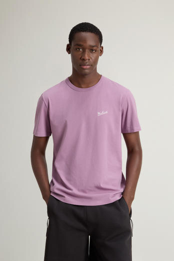 T-shirt en pur coton à logo Violet | Woolrich