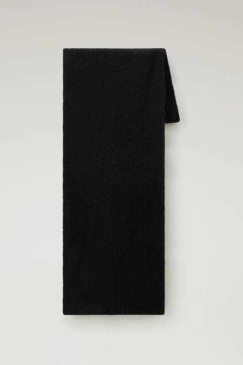 Ribbed Scarf in Pure Cashmere Black | Woolrich