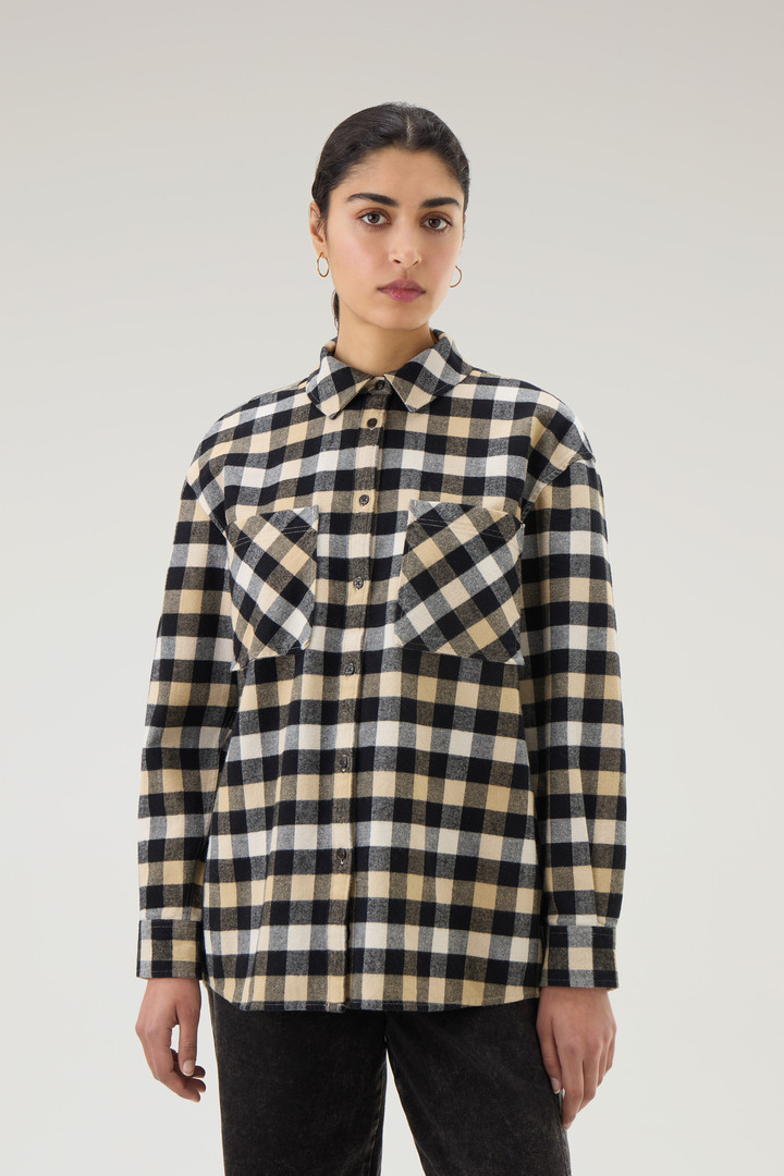 Woolrich Women Flannel Check Shirt Beige Size XS