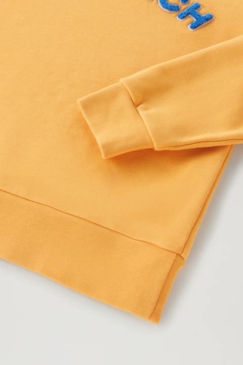Pullover im College-Stil mit Rundhalsausschnitt aus reiner Baumwolle Gelb photo 2 | Woolrich