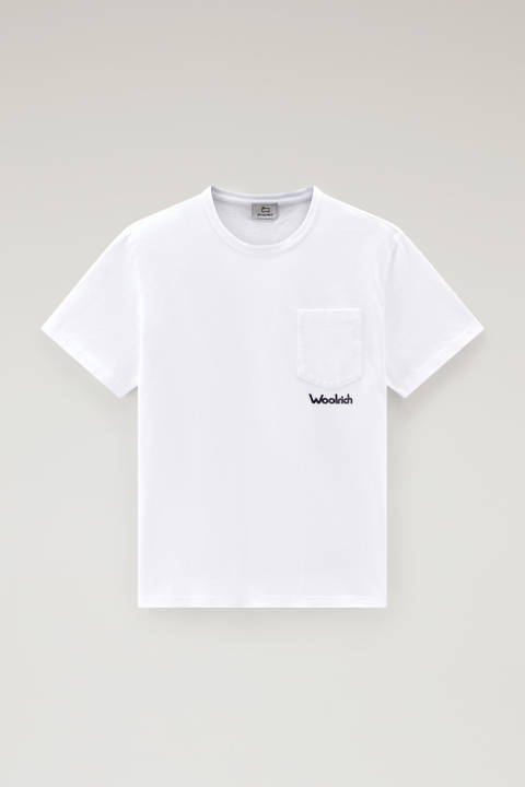 Pure Cotton T-Shirt with Trail Print White photo 2 | Woolrich