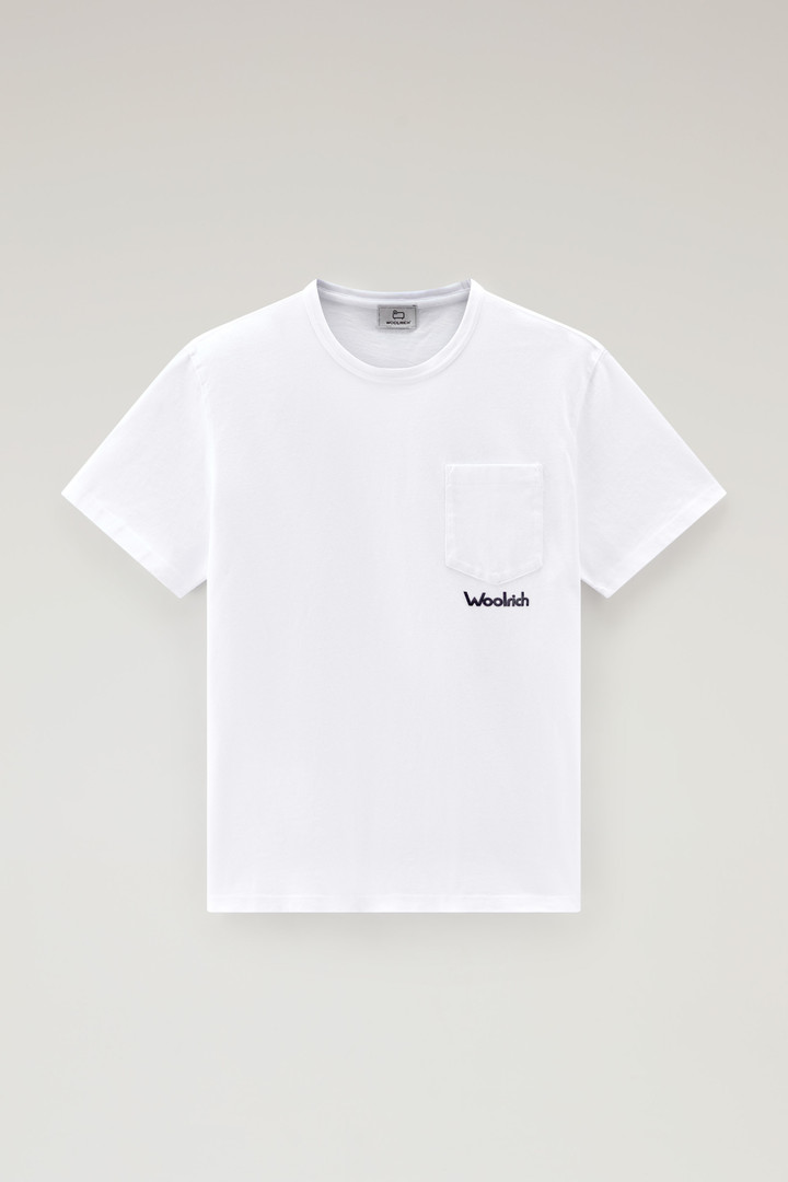 T-Shirt aus reiner Baumwolle mit Trail-Print Weiß photo 5 | Woolrich