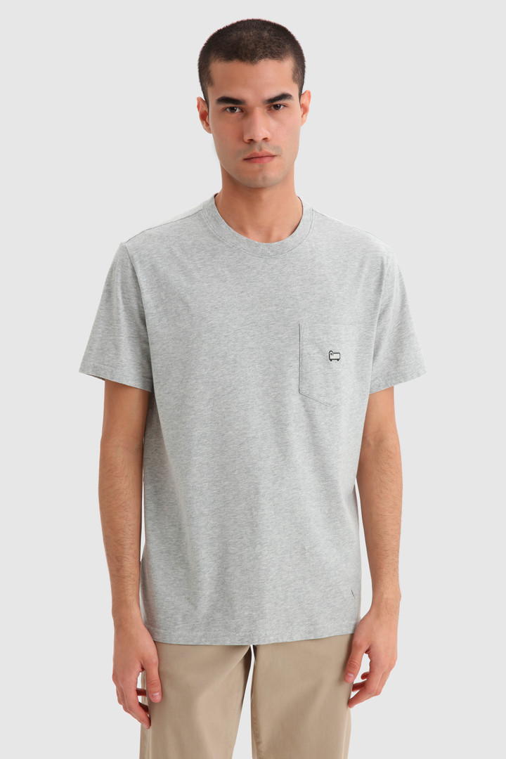 T-Shirt with Chest Pocket Grey | Woolrich