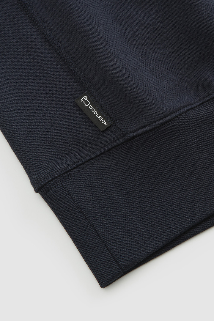 Sudadera de cuello redondo con logotipo frontal bordado azul photo 8 | Woolrich