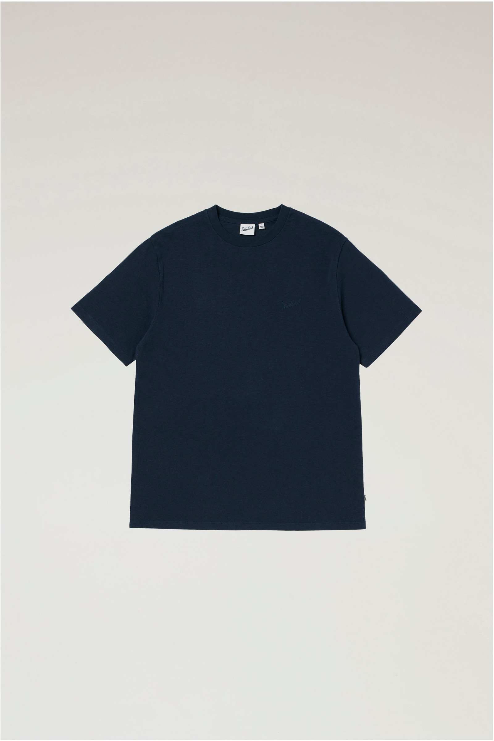 T-shirt in Pure Cotton with Embroidered Logo Blue | Woolrich