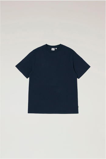 T-shirt in Pure Cotton with Embroidered Logo Blue photo 1 | Woolrich
