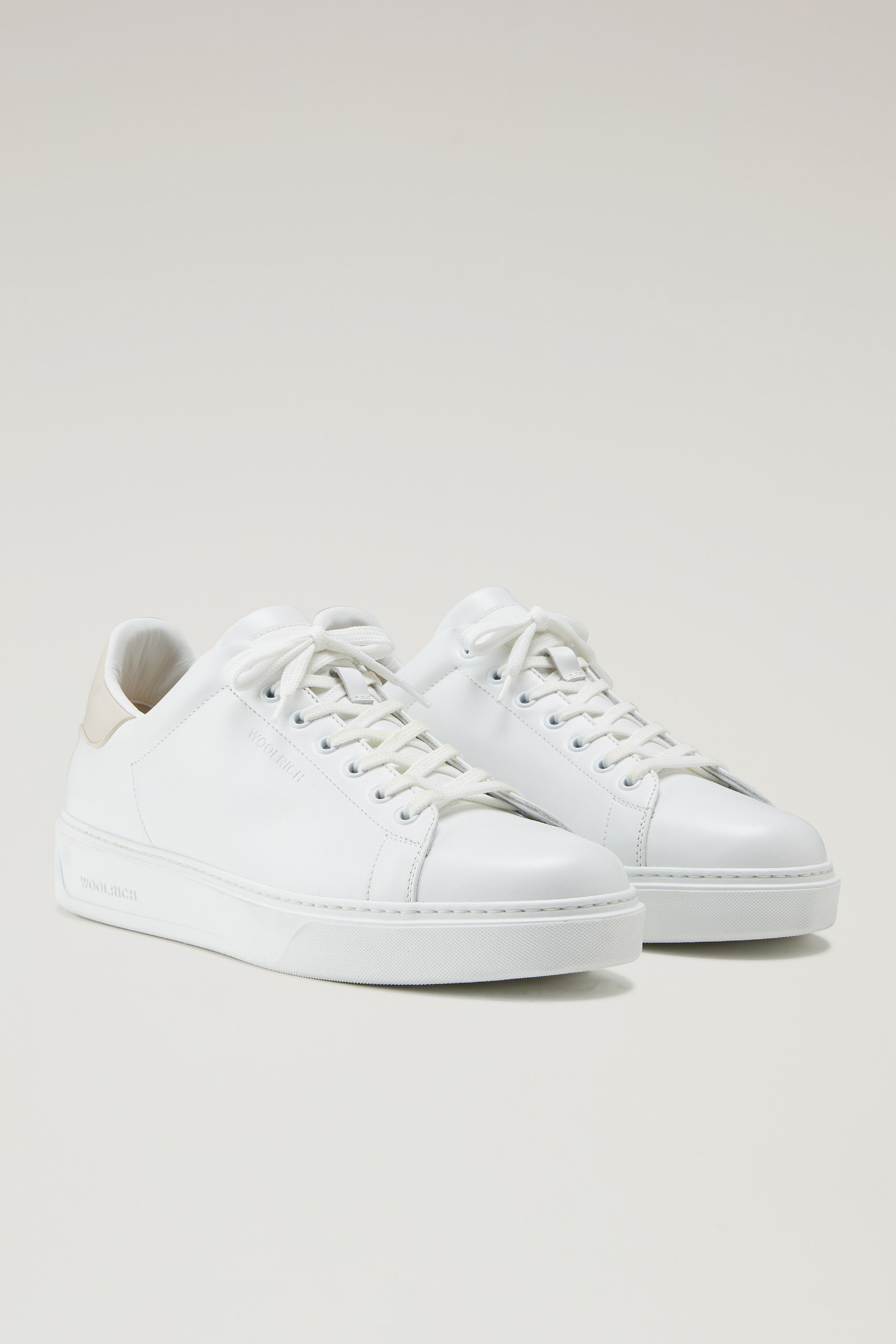 Sneakers Classic Court aus Leder mit kontrastierenden Details weiß photo 2 | Woolrich