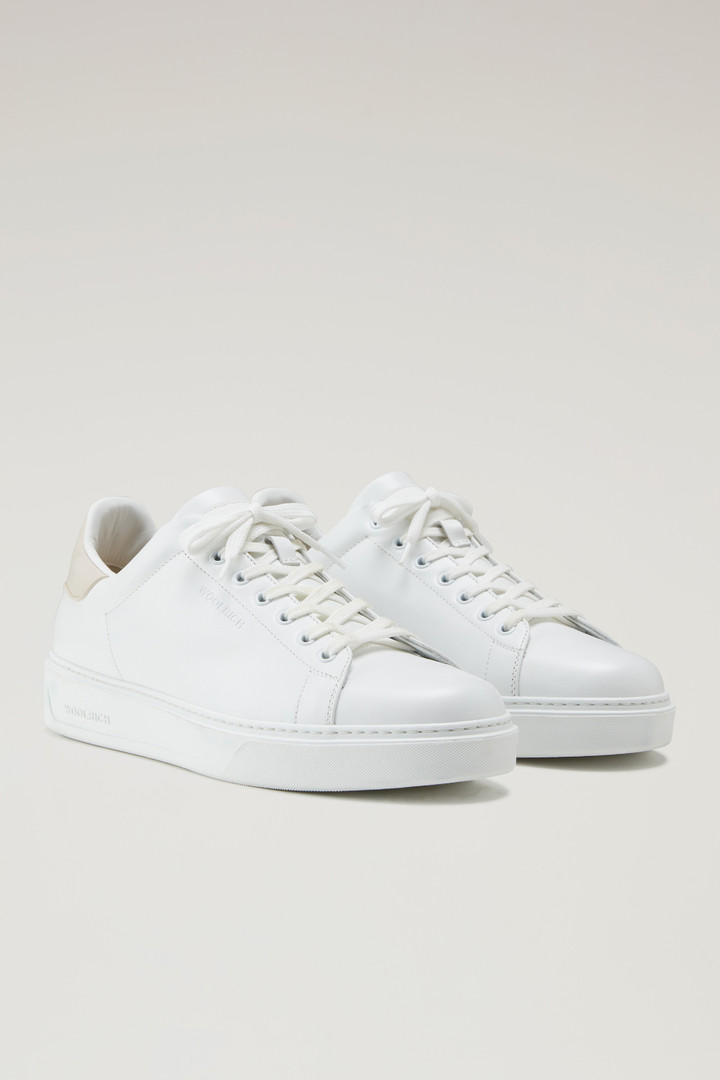 Sneakers Classic Court en cuir avec détails contrastants Blanc photo 2 | Woolrich