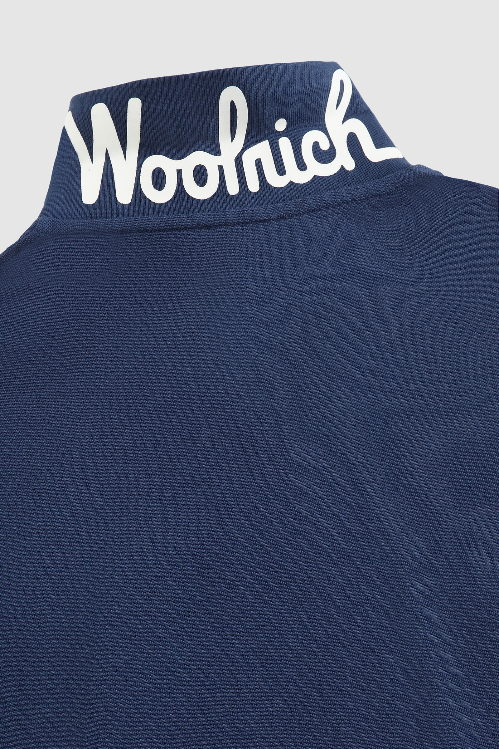 Polo en pur coton avec col logo vintage bleu photo 8 | Woolrich