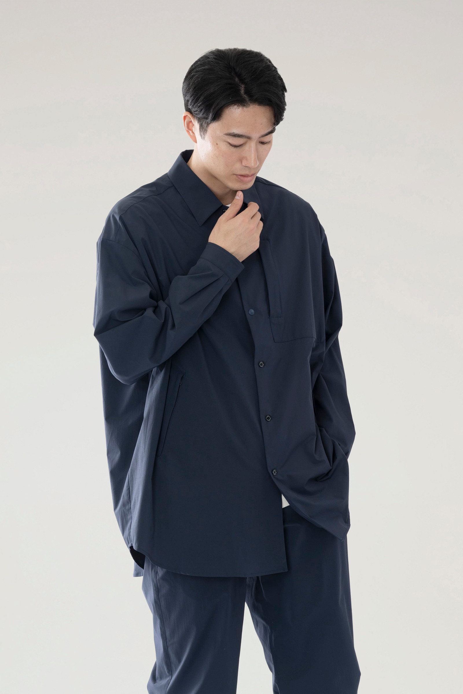 Anytime Shirt in Recycled Stretch Polyester Blue photo 2 | Woolrich
