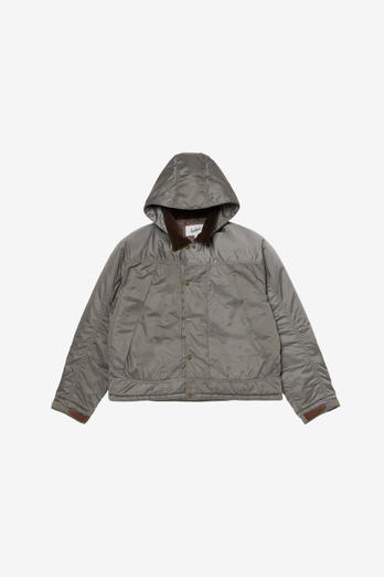 Fishing Jacket in Satin-Effect Fabric with Removable Hood Green photo 1 | Woolrich