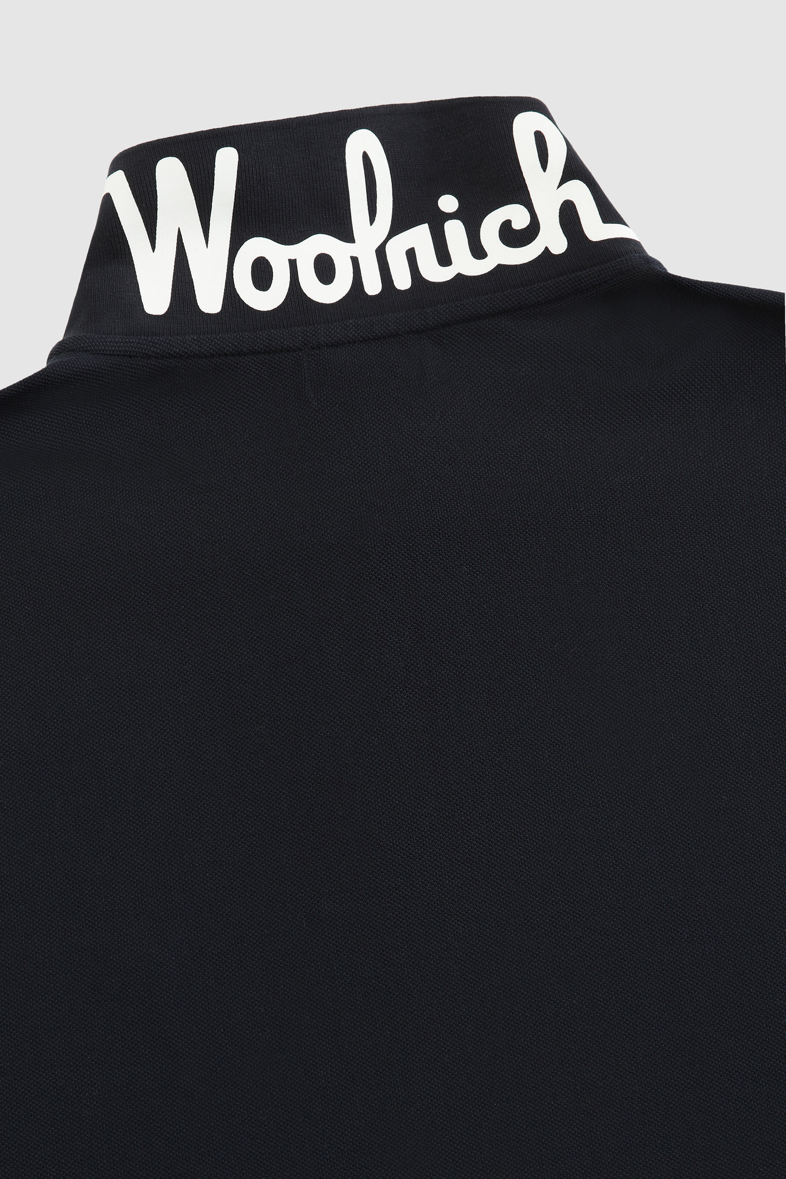 Polo de algodón puro con logotipo vintage en el cuello azul photo 8 | Woolrich