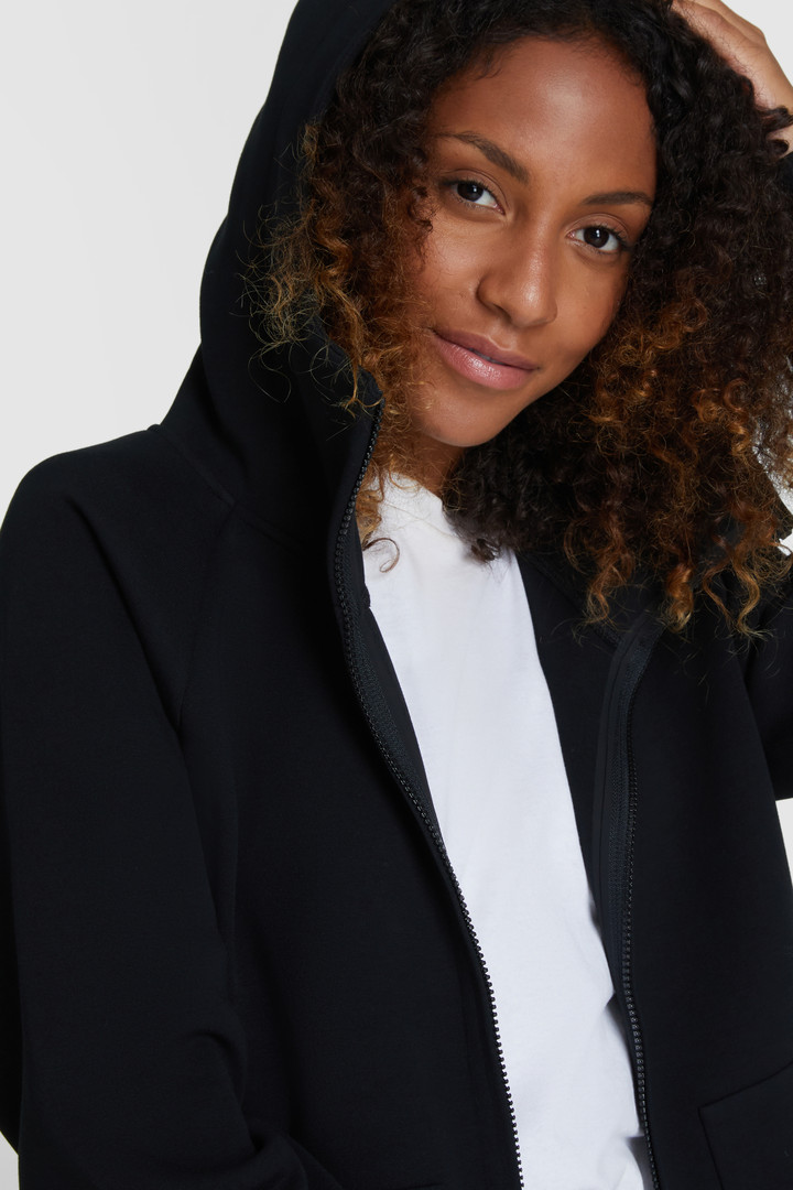 Bonded hoody met capuchon en ritssluiting