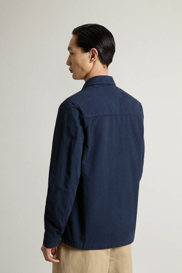 Garment-Dyed Pure Cotton Canvas Overshirt Blue photo 3 | Woolrich