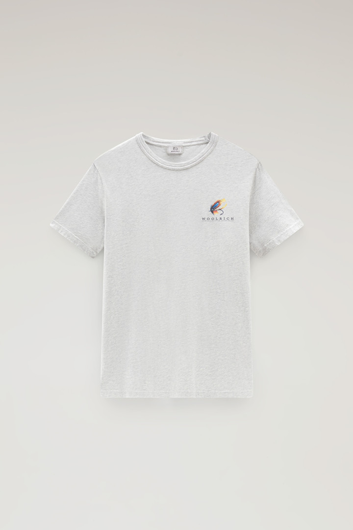 Lakeside T-shirt aus reinem Baumwolljersey mit Aufdruck auf der Rückseite Grau photo 1 | Woolrich
