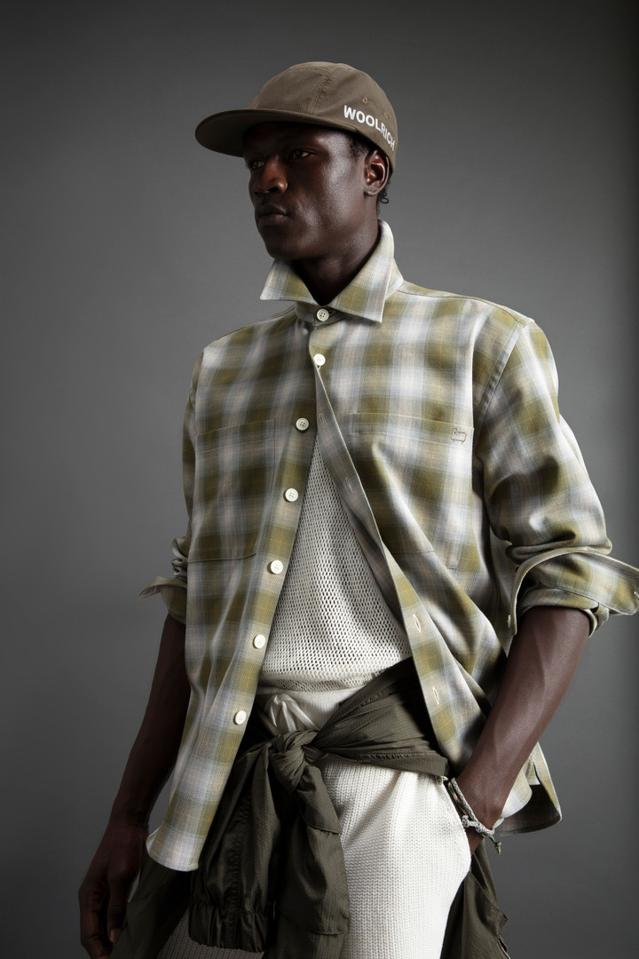 Flannel Shirt with Checked Pattern by Todd Snyder Green photo 4 | Woolrich