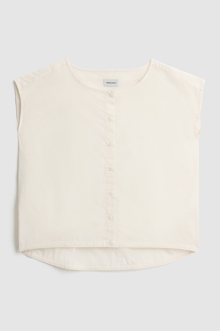Full-button Popeline Blouse