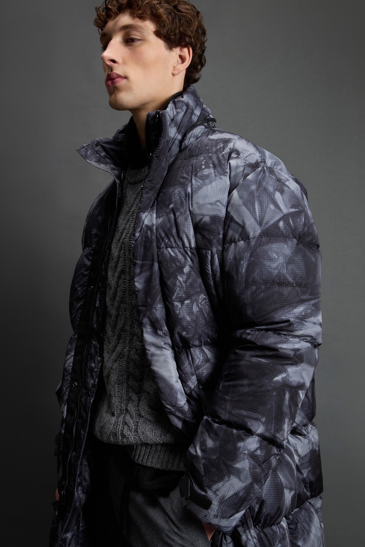 Long Down Jacket in Ripstop Fabric by Todd Snyder Gray photo 4 | Woolrich