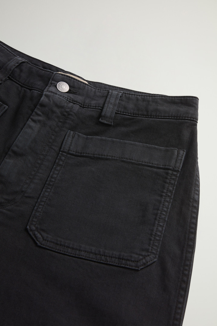 Garment-dyed Wide-Leg Pants in Stretch Cotton Twill Black photo 6 | Woolrich