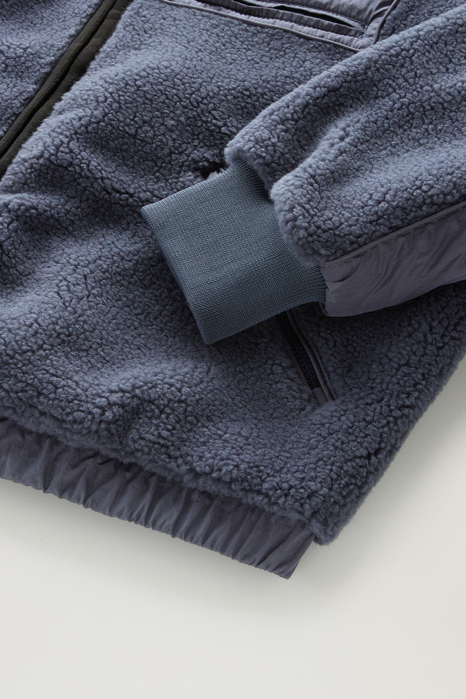 Full-zip Hoodie in Sherpa and Nylon Blue photo 8 | Woolrich