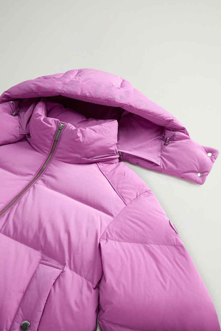 Short Alsea Down Jacket in Stretch Nylon with Detachable Hood Pink photo 8 | Woolrich