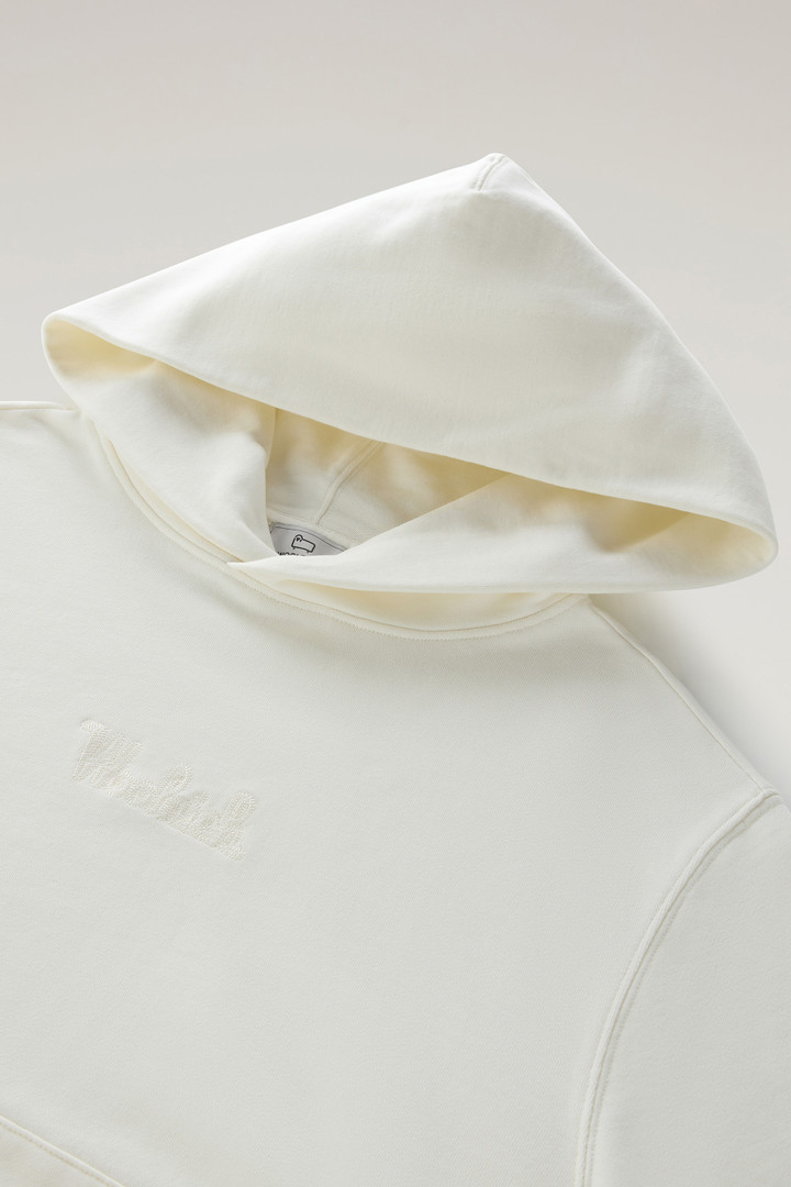 Sweatshirt aus reiner Baumwolle mit Kapuze und aufgesticktem Logo Weiß photo 6 | Woolrich