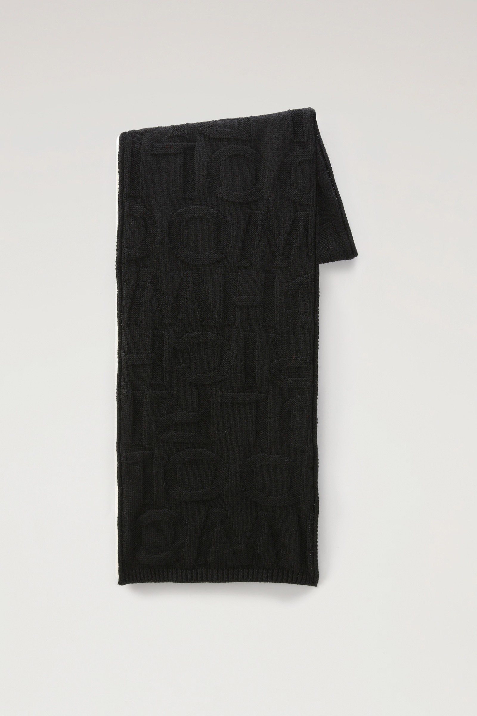 Kids' Monogram Scarf in Merino Wool Blend Black | Woolrich