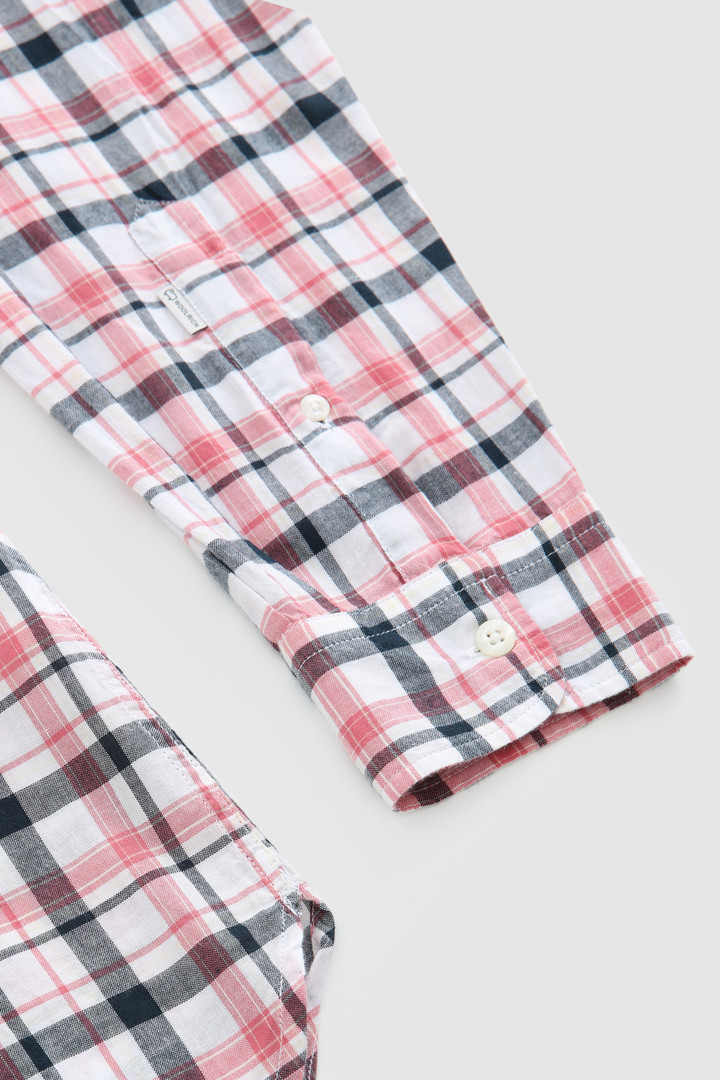 Shirt mit Knopfleiste und Madras-Muster aus Baumwollpopeline Rosa photo 7 | Woolrich