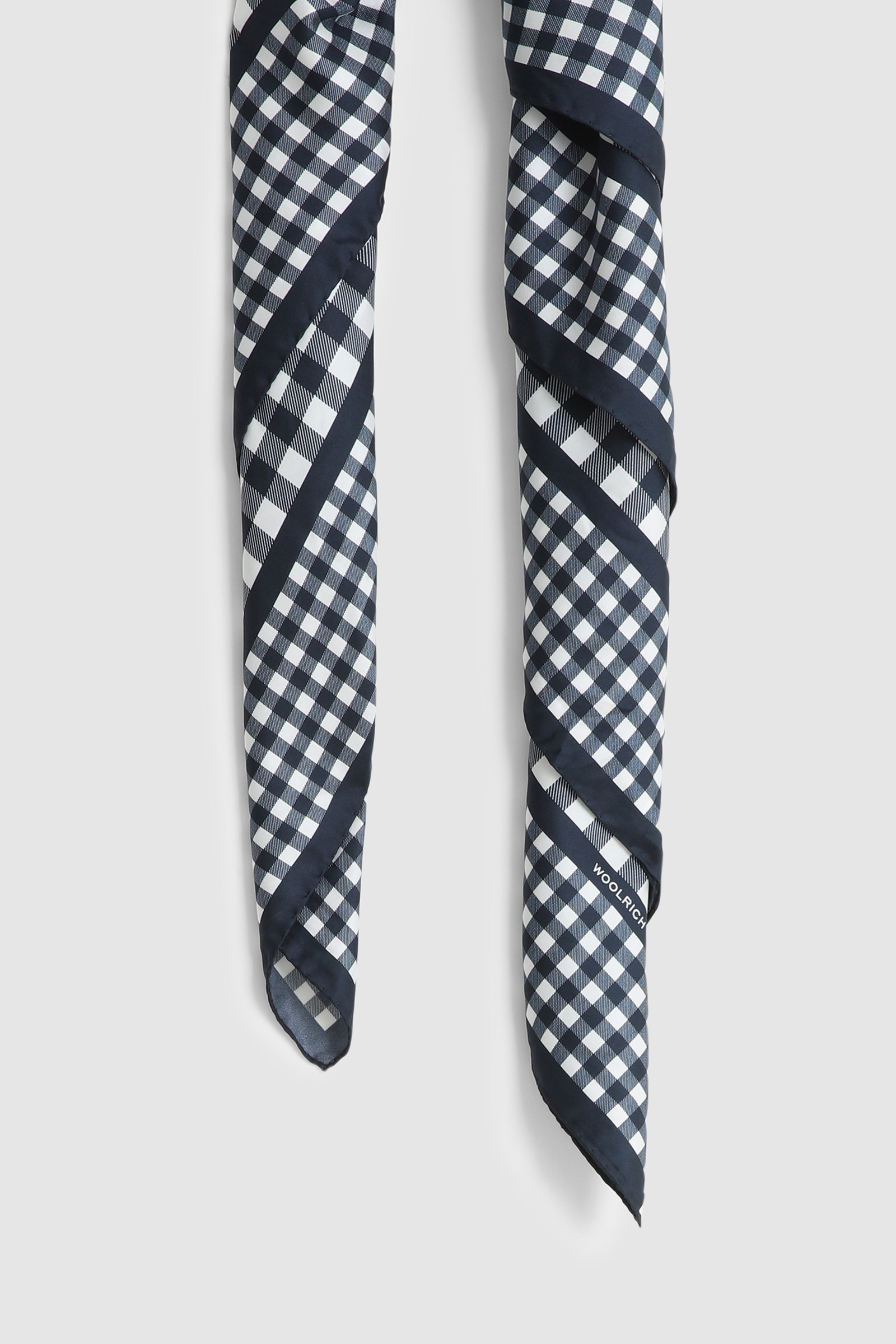 Foulard en soie vichy bleu photo 2 | Woolrich