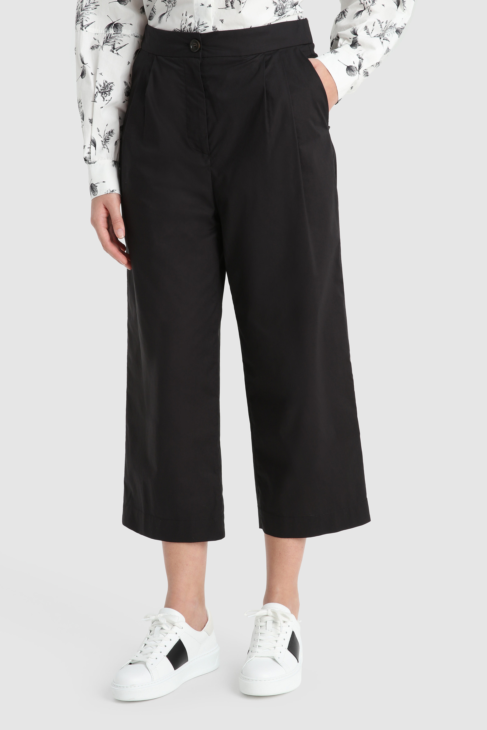 Pantalon en popeline de coton noir | Woolrich