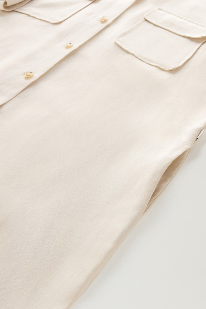 Utility-Kleid aus einer Leinen-Mischung mit Gürtel Weiß photo 8 | Woolrich