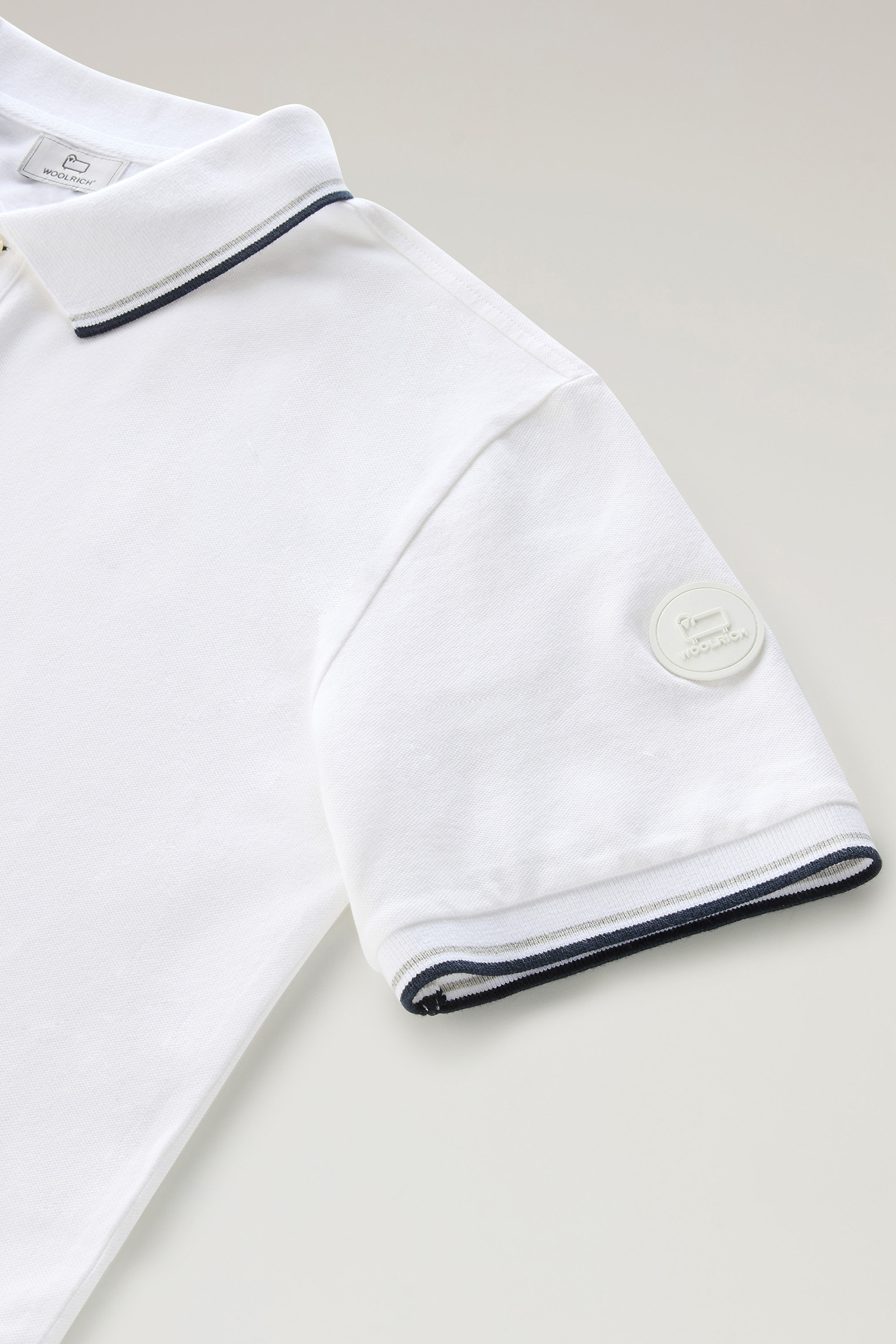 Polo Monterey in piqué di cotone elasticizzato bianco photo 7 | Woolrich