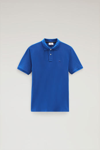 Polo Shirt in Pure Cotton Piquet Blue | Woolrich