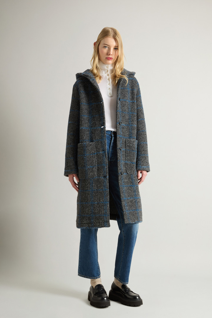 Gentry Long Check Coat with Hood Gray photo 2 | Woolrich