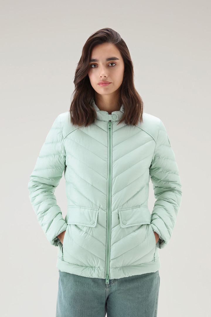 Short Padded Jacket with Chevron Quilting Green photo 1 | Woolrich