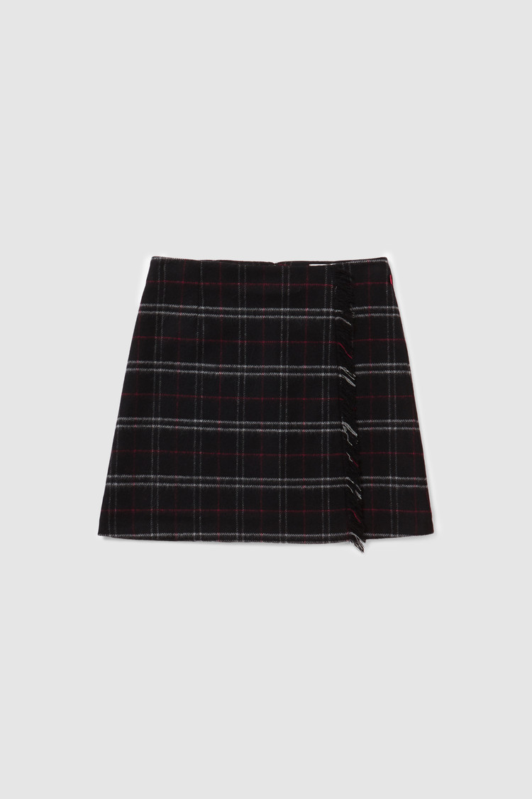 Stretch-wool skirt